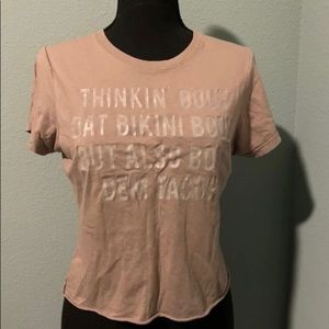 2/$13 Gray Crop Top- Tacos & Bikini body